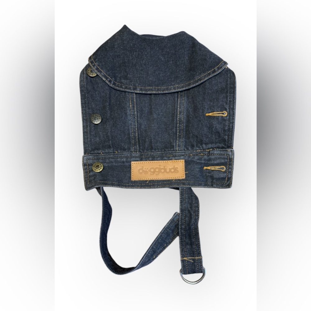 NWOT Doggie Duds Classic Removable Sherpa Lined Denim Vest SZ M